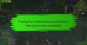 Trading Post: Redeeming exclusive items, Selection process, Availability