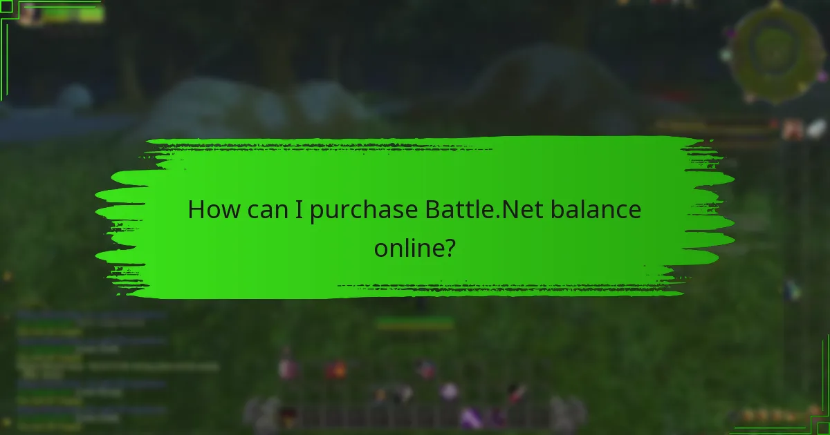 How can I purchase Battle.Net balance online?